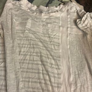 Grey and white striped shirt